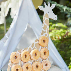 Wild Jungle Treat Stand Giraffe Shaped Donut Stand with Tissue Tassel Tail