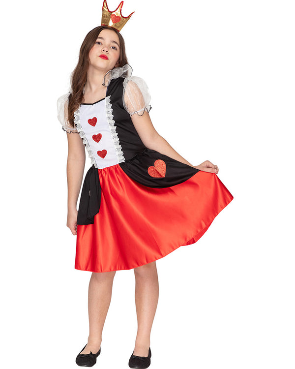 Wonderland Queen of Hearts Deluxe Girls Costume