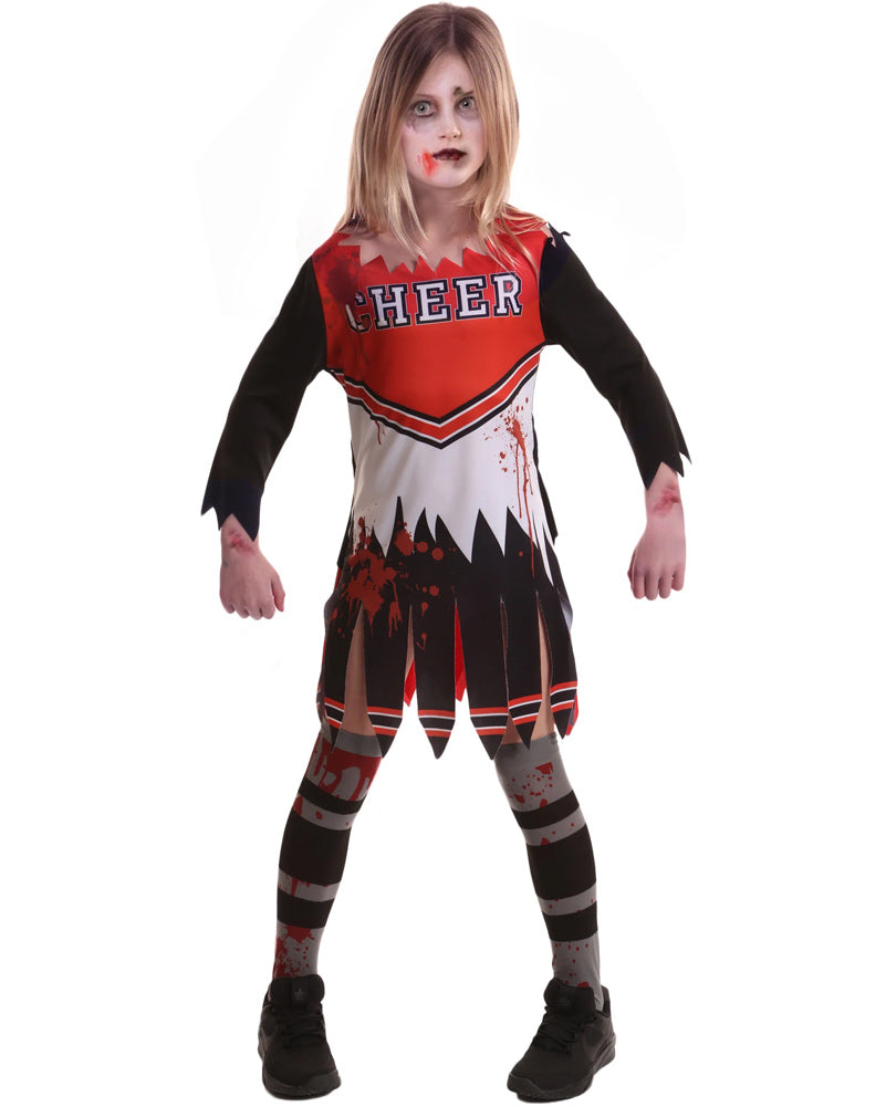 Undead Zombie Cheerleader Girls Costume