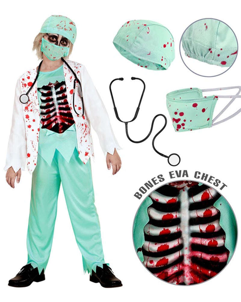 Horror Zombie Doctor Boys Costume