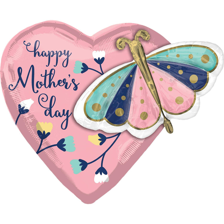Multi-Balloon XL Happy Mother's Day Butterfly & Heart P47