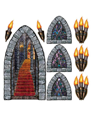 Stairway Windows and Torch Props Pack of 9