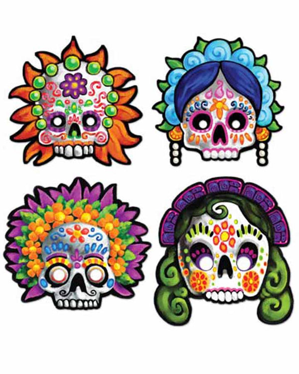 Day of the Dead Masks Pack of 4