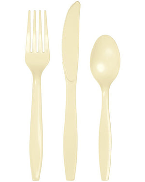 Ivory Assorted Plastic Premium Cutlery Pack of 24