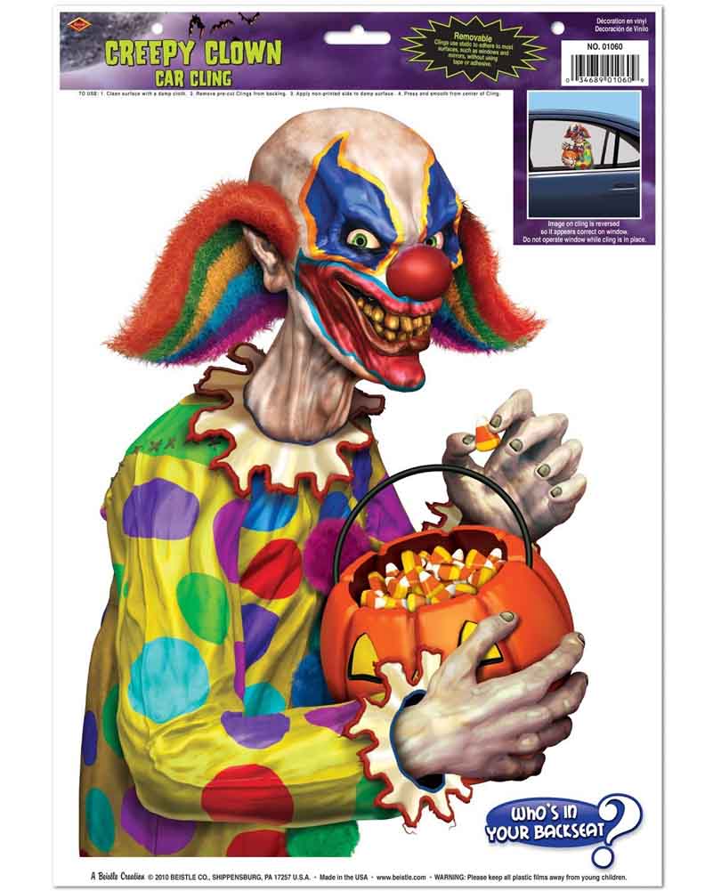 Creepy Clown Car Cling