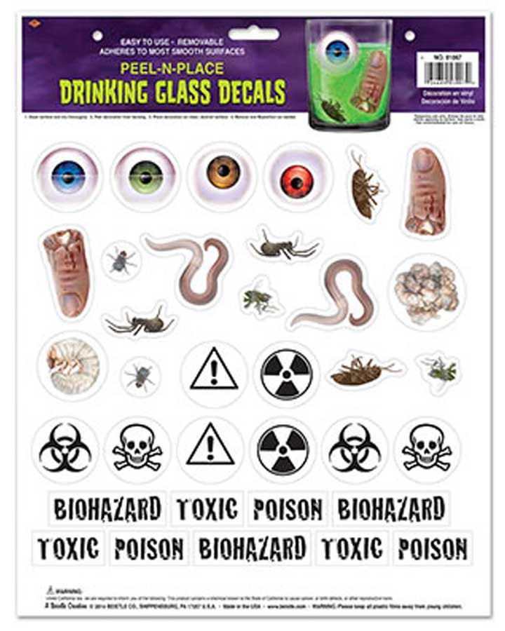 Drinking Glass Decals Pack of 35