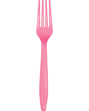 Candy Pink Premium Forks Pack of 24