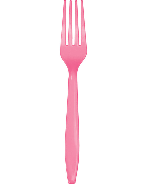 Candy Pink Premium Forks Pack of 24