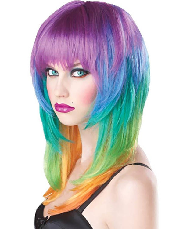 Kaleidoscope Rainbow Multicoloured Wig