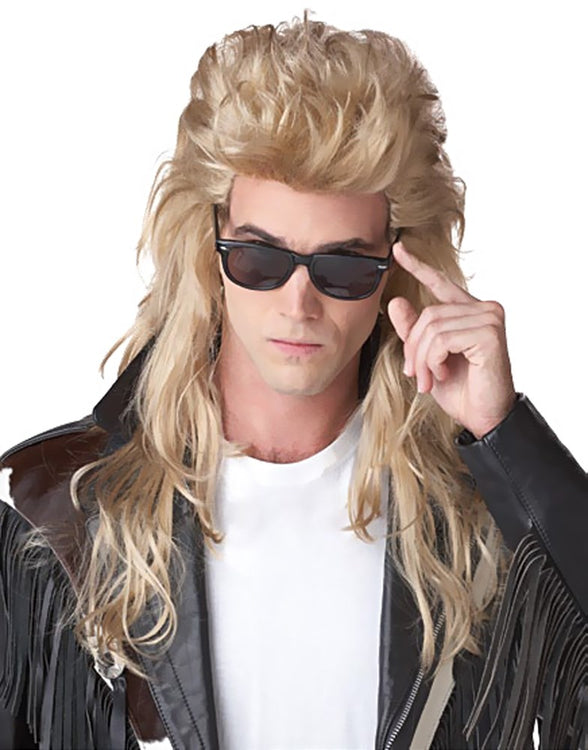 80s Rock Mullet Blonde Wig