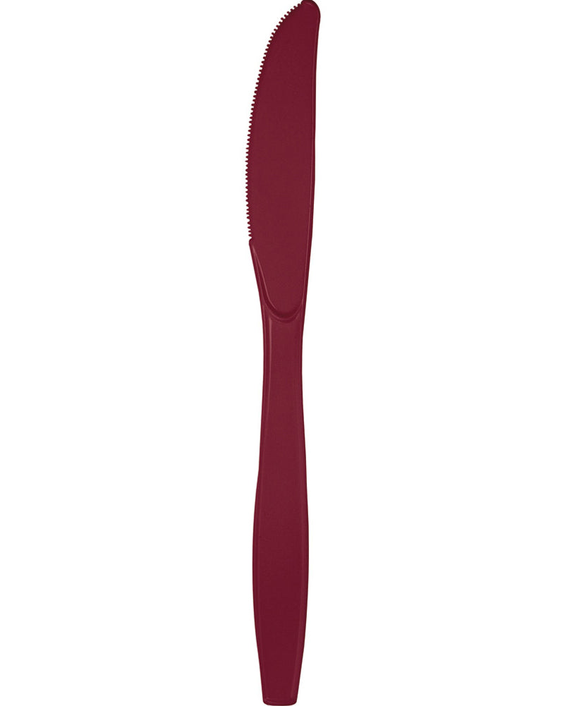 Burgundy Premium Knives Pack of 24