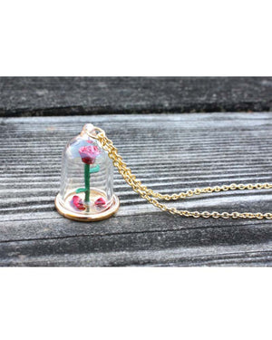 Disney Beauty and the Beast Enchanted Rose Necklace