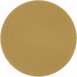 Gold 23cm Paper Plates Pack of 20