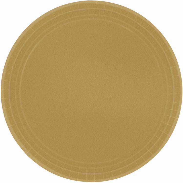 Gold 23cm Paper Plates Pack of 20