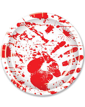 Bloody Hand Prints 22cm Plates Pack of 8