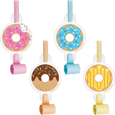 Donut Time Party Blowers Pack of 8