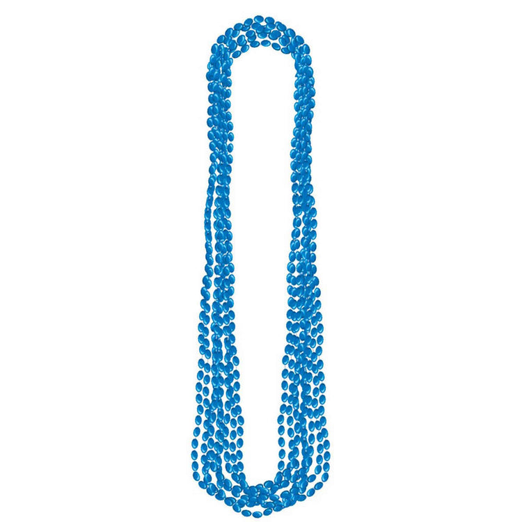 Team Spirit Metallic Blue Bead Necklace Pack of 8