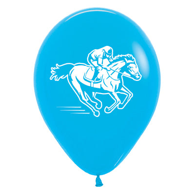 Sempertex 30cm Horse Racing Fashion Blue Latex Balloons, 6PK Pack of 6