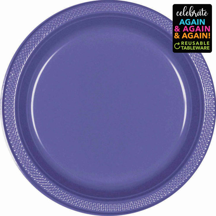 Premium Plastic Plates 23cm 20 Pack - New Purple Pack of 20