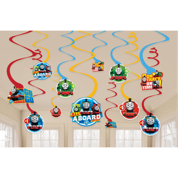 Thomas All Aboard Swirl Decorations Pack of 12