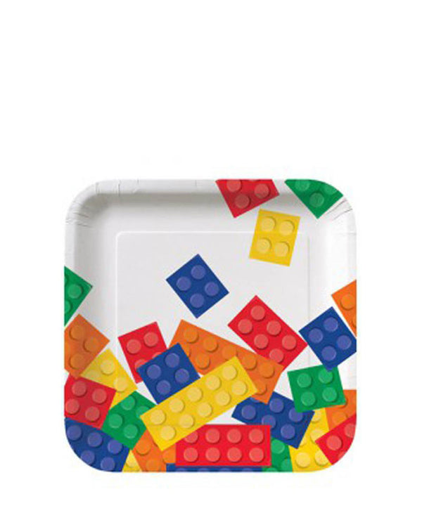Block Party 18cm Square Plates Pack of 8