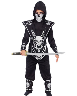 Silver Skull Lord Ninja Boys Costume