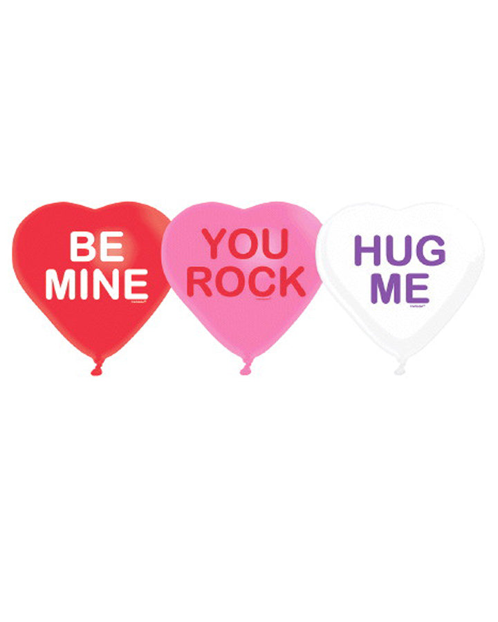 Valentine Hearts Latex Balloons Pack of 6