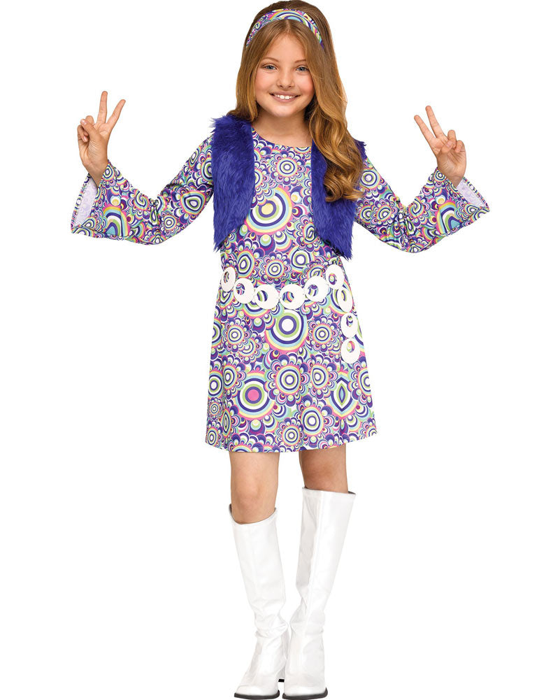 60s Blue Shaggy Chic Girls Costume
