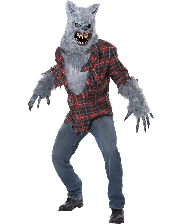 Grey Full Moon Werewolf Mens Costume