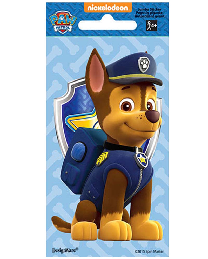 Paw Patrol Chase Jumbo Sticker Pack of 6