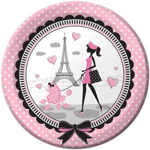 Party in Paris Dinner Plates Paper 22cm Pack of 8