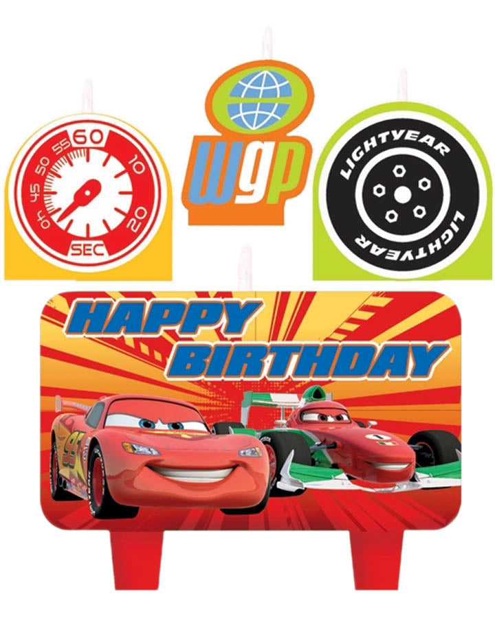 Disney Cars 2 Mini Candles Pack of 4