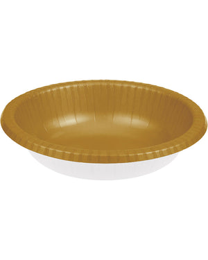 Glittering Gold Paper Bowls 590ml Pack of 20