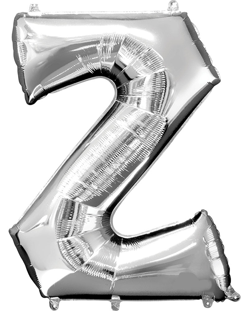 Letter Z Silver Megaloon Foil Balloon 100cm