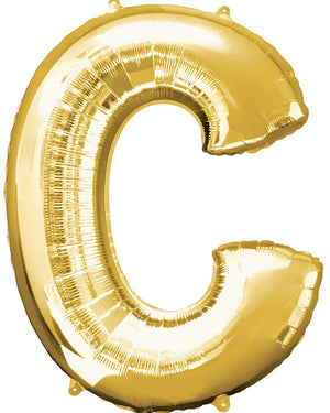 Letter C Gold Megaloon Foil Balloon 100cm