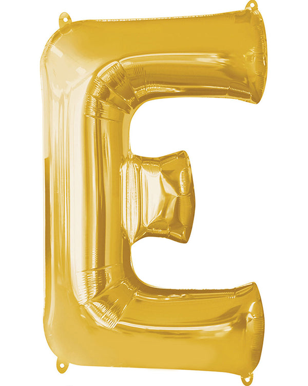 Letter E Gold Megaloon Foil Balloon 100cm
