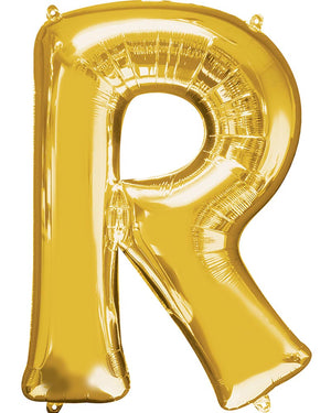 Letter R Gold Megaloon Foil Balloon 100cm