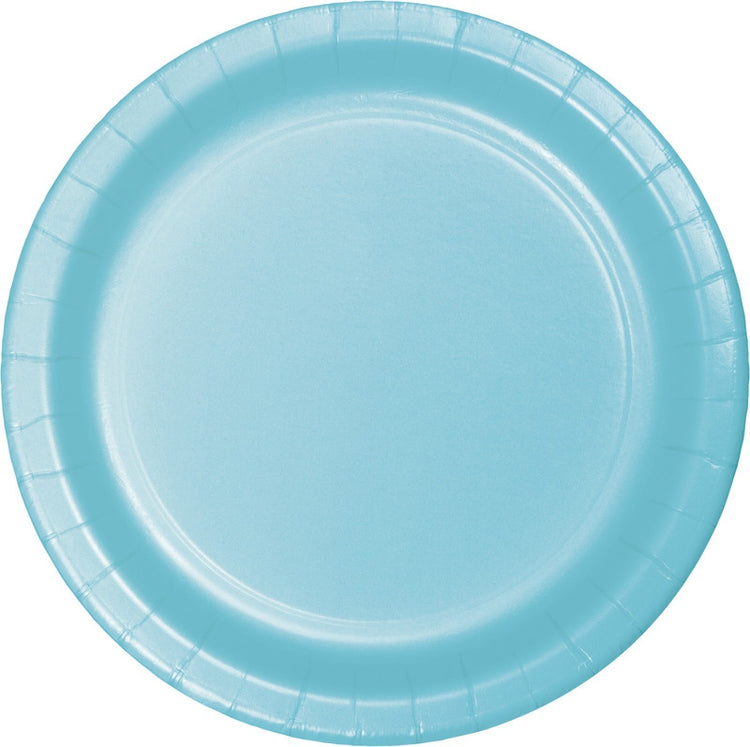Pastel Blue Lunch Plates Paper 18cm Pack of 24