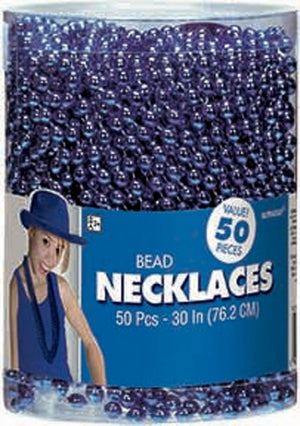 Team Spirit Blue Beaded Necklaces Pack of 50