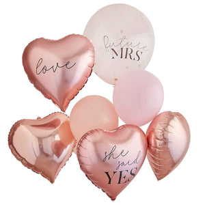 Blush Hen Balloon Cluster Rose Gold & Pink Pack of 10