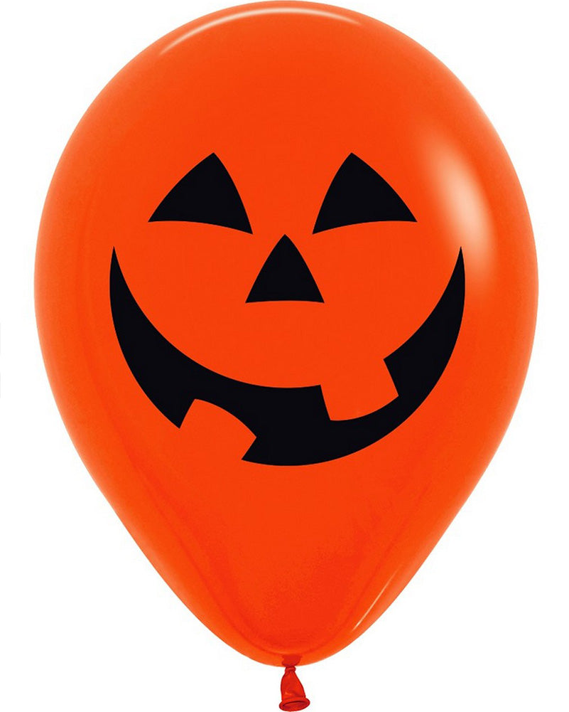 Pumpkin Face 30cm Latex Balloon 12pk