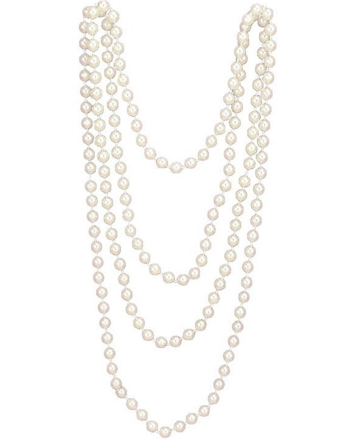 20s White Flapper Beads