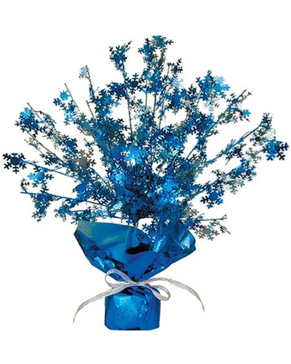 Christmas Blue and Silver Snowflake Burst Table Centrepiece
