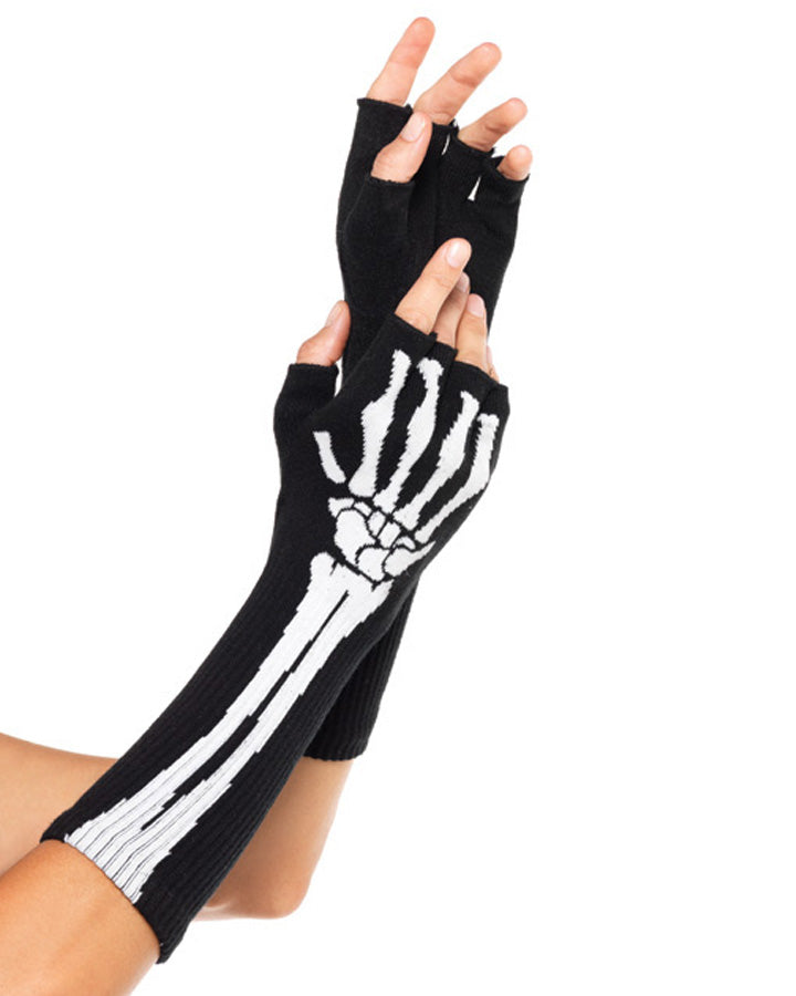 Skeleton Fingerless Gloves