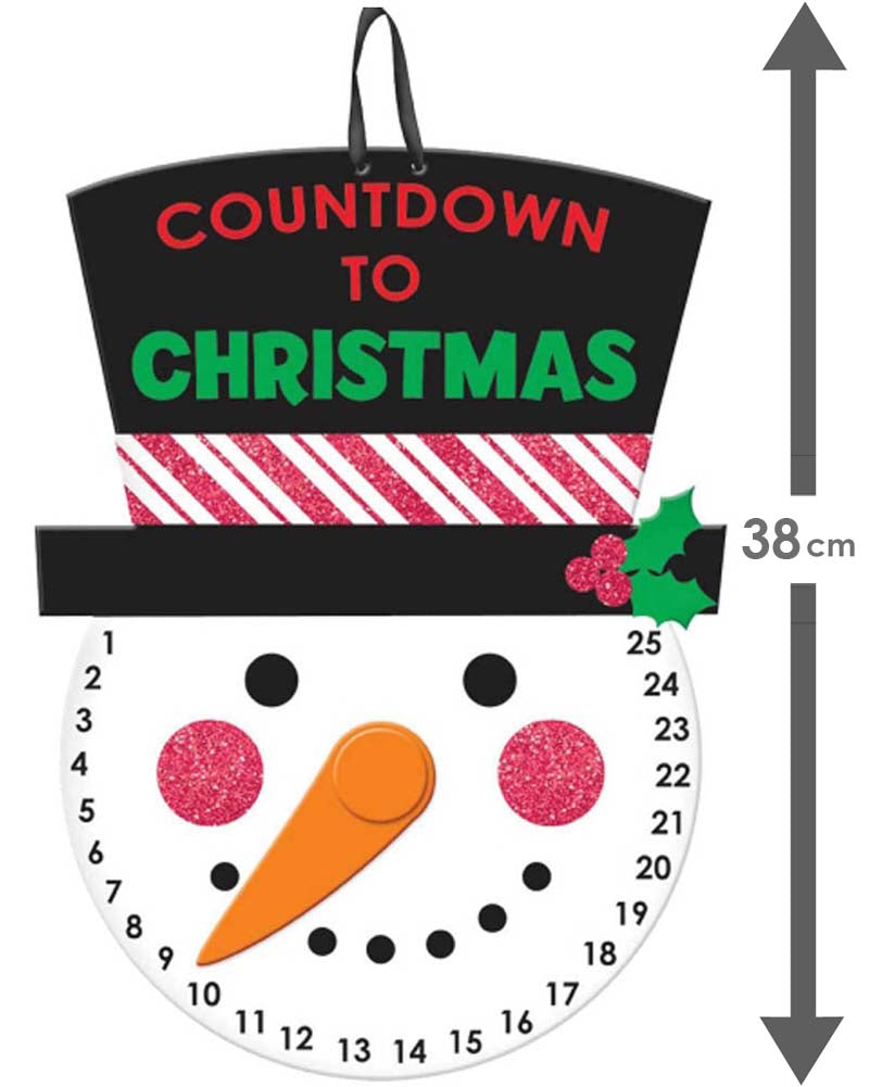 Christmas Countdown Snowman Sign 38cm