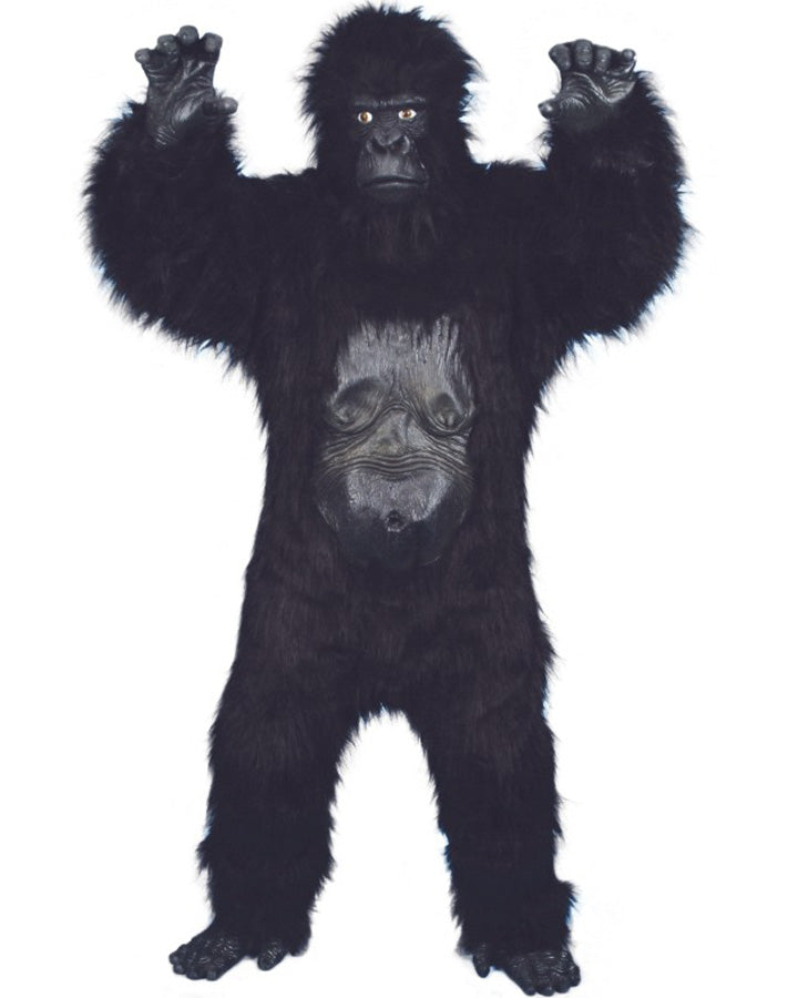 Image of person wearing black furry gorilla suit.