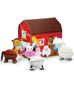 Farmhouse Fun 3D Barn Centrepiece 4 Pack