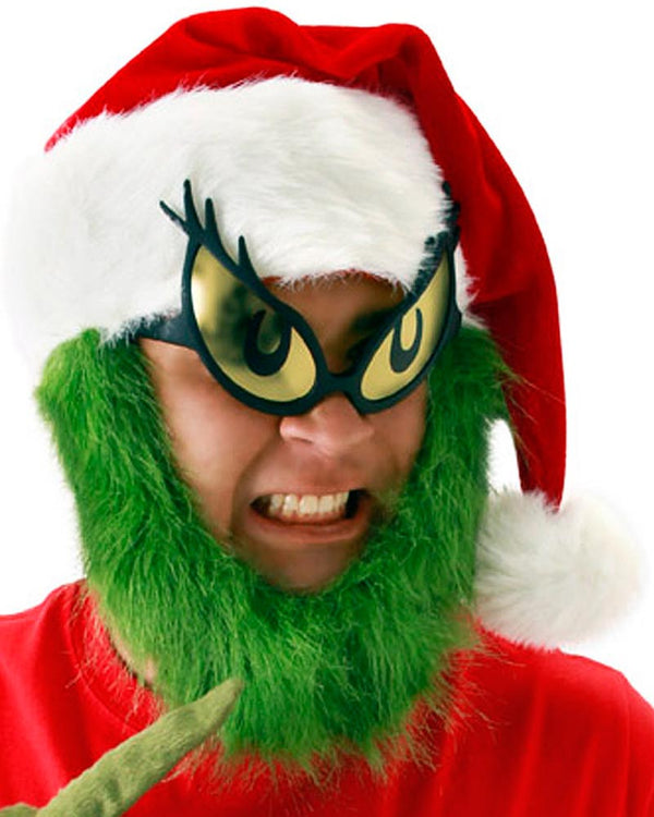 Dr Seuss The Grinch Hat with Attached Beard