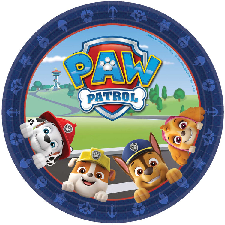 Paw Patrol Adventures 9in/ 23cm Round Plates Pack of 8