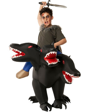 3 Headed Dog Ride On Inflatable Kids Costume